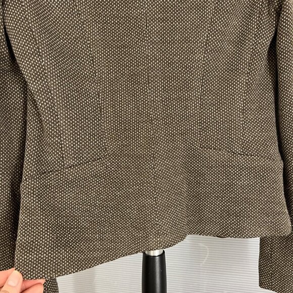 MaxMara Weekend Wool Blend Brown Cream Pattern Unconstructed 2Button Blazer Sz S - Picture 11 of 15